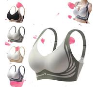 YOHFRFGX Super Gather Bra|Wireless Push-Up Bra, Comfortable Gather Bra, Lift Bra Women, Soft Comfortable Gather Bra (Green,M)
