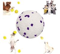 YOHFRFGX The Mellow Dog Calming Ball, Mellow Dog Calming Ball, Chewer Calming Ball Dog Toys, Durable Dog Chew Balls for Aggressive Chewers for Any Size Dog (Bouncy ball,White)