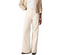 YOHFRFGX Tummy Control Sailor Wide Leg Trouser, High Waisted Casual Straight Leg Jeans Buttoned Denim Pants with Pocket (White Petite,XL)