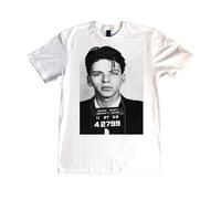Yohji's Tees Frank Sinatra Mugshot Men's White T-Shirt (Large)