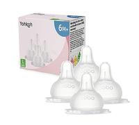 YOHKOH Silicone Nipple with Automatic Flow Lock, 100% Natural Feel, BPA-Free (6m+, L, 4 Counts)
