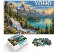 Yoho National Park Canada Landscape Poster Jigsaw Puzzle, 1000 Piece | For a useful gift beyond Christmas Day: Adult jigsaw puzzle with 1000 pieces offers for the Christmas break.