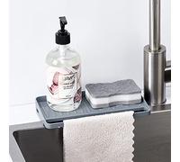 YOHOM Kitchen Sink Suction Sponge Holder Scrubber Sponge Tray Countertop Organizer 2"-1" Flat Sink Rag Holder