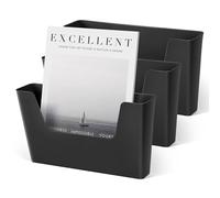 YOHOM No Drilling File Holder Wall Mails Magazines Organizer Adhesive Door Mount, Single Pocket (Black, 3 PCS)