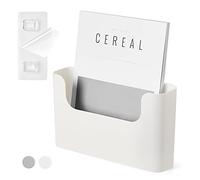 YOHOM Office Adhesive Mount Document Holder Racks Small Storage Holder for Wall Door Hanging Mails Bills Organizer Plastic (White, 1 pcs)