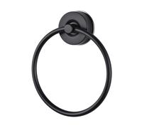 YOHOM Suction Cup Black Towel Ring Stainless Steel Towel Holders for Bathroom Heavy Duty Drill-Free Hand Towel Holder Waterproof Rust-Proof Towel Rack Kitchen & Bathroom Accessories,1 PCS