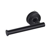 YOHOM Suction Cup Toilet Paper Holder No Drill Wall Mount Stainless Steel Tissue Roll Holder Strong Waterproof Bathroom Toilet Paper Holders,Matte Black, 1 PCS