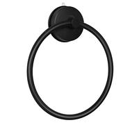 YOHOM Suction Towel Ring - Stainless Steel Sucker - No Drill Vacuum - Round Towel Rail - Matte Black