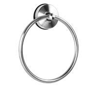 YOHOM Suction Towel Ring Suction Hand Towel Holder Bathroom Stainless Steel Sucker Towel Ring No Drill Vacuum Round Towel Rail Shower Towel Rack Suction Cup Dish Towel Hanger Kitchen Brushed Silver