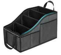 YOHOOLYO Car Seat Organiser Car Organiser Backseat for kids with 4 Compartments, 4 Cup Holders and 7 Mash Pockets for Front and Rear Seats Grey