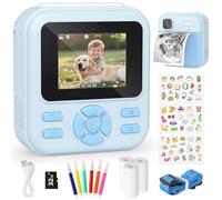 YOHOOLYO Kids Camera Instant Print, 2.4'' Digital Instant Camera for Kids with 32GB Card & 3 Rolls Paper, 1080P HD Video Digital Toys, Birthday Gifts for Boys & Girls Aged 3-12, Blue