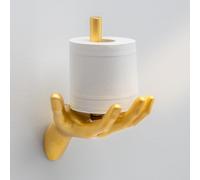 Yohsnor Gold Hand Toilet Paper Holder Wall Mount - Modern Unique Bathroom Roll Tissue Holder - Sturdy Design Mounts Easily - Funny Decorative - Functional Bathroom Accessory