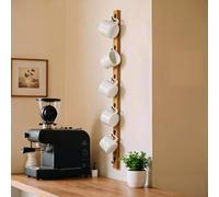Yohsnor Wall-Mounted Coffee Mug Rack - 6 Hooks Cup Holder for Coffee Bar