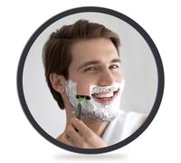 YoHumk Fogless Shower Mirror (8 inch) with Adhesive Tape - Fog Free Shower Makeup Mirror for Shaving, Anti-Fog Bathroom Wall Mirror, Shatterproof Lightweight Kids Safety Mirror (Round Black Frame)