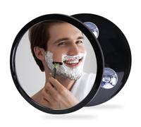 YoHumk Fogless Shower Mirror for Shaving and Makeup with 3 Removable Powerful Suction Cups, Shatterproof Anti Fog Mirror for Shower and Bathroom, Glassless Safety Kids Mirror (Black)