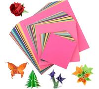 Yohuork 300 Sheets Origami Paper, 20 Colors Craft Coloured Double Sided 70gsm, 20 x 20 cm & 15 x 15 & 10 x 10 cm Craft Paper for DIY School Arts Projects