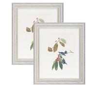 YoHyien 10x8 Vintage Photo Frames Set of 2, Distressed Shabby Chic Picture Frames with Mount for Wall Hanging, Landscape and Portrait Retro Postcard Frame for Desktop Display (White, 10 x 8 in)
