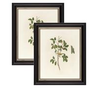 YoHyien 10x8 Vintage Photo Frames Set of 2, Distressed Shabby Chic Picture Frames with Mount for Wall Hanging, Landscape and Portrait Retro Postcard Frame for Desktop Display (Black, 10 x 8 in)