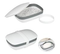 YoHyien 2 Pcs Travel Soap Case, Leakproof Soap Box, Waterproof Soap Dish with Lid, Travel Soap Holder with Soap Saver & Silicone Band, Portable Shampoo Bar Container for Bathroom, Gym, Camping, School