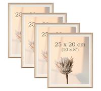 YoHyien 4 Pcs 10x8 Photo Frames, Desktop Free Standing Picture Frames 8x10, Landscape and Portrait Photo Frame with Mount for Wall (Wood Grain, 10 x 8 in)