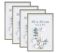 YoHyien 4 Pcs 12x8 Photo Frames, Desktop Free Standing Picture Frames 8x12, Landscape and Portrait Photo Frame with Mount for Wall (Sage Green, 12 x 8 in)