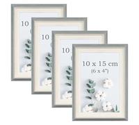 YoHyien 4 Pcs 6x4 Photo Frames, Desktop Free Standing Picture Frames 4x6, Landscape and Portrait Photo Frame with Mount for Wall (Sage Green, 6 x 4 in)