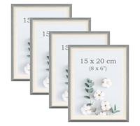 YoHyien 4 Pcs 8x6 Photo Frames, Desktop Free Standing Picture Frames 6x8, Landscape and Portrait Photo Frame with Mount for Wall (Sage Green, 8 x 6 in)