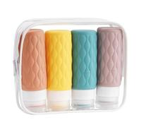 YoHyien 4 Pcs Silicone Travel Bottles for Toiletries 100ml, Refillable Travel Toiletry Bottles, Leak Proof Squeezy Travel Shampoo and Conditioner Bottle, Bpa Free Travel Size Containers (Multicolor)
