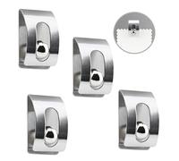 YoHyien 4 Pcs Stainless Steel Wall Note Clips for Hanging, Gravity Ball Lock Self Adhesive Bill & Memo Holder, Creative Photo & Poster Display Hanger for Home, Office