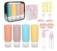 YoHyien 8 Pcs Silicone Travel Bottles for Toiletries 100ml, Refillable Travel Bottles Set, Leak Proof Squeezable Liquid Travel Containers, BPA Free Travel Size Accessories for Shampoo and Conditioner
