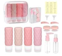 YoHyien 8 Pcs Silicone Travel Bottles for Toiletries 100ml, Refillable Travel Bottles Set, Leak Proof Squeezable Liquid Travel Containers, BPA Free Travel Size Accessories for Shampoo and Conditioner