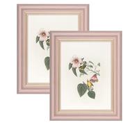 YoHyien 8x6 Vintage Photo Frames Set of 2, Distressed Shabby Chic Picture Frames with Mount for Wall Hanging, Landscape and Portrait Retro Postcard Frame for Desktop Display (Pink, 8 x 6 in)