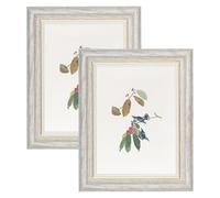 YoHyien 8x6 Vintage Photo Frames Set of 2, Distressed Shabby Chic Picture Frames with Mount for Wall Hanging, Landscape and Portrait Retro Postcard Frame for Desktop Display (White, 8 x 6 in)