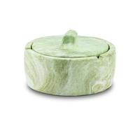 YoHyien Ceramic Ashtray with Lid for Outside & Inside, Waterproof & Windproof Outdoor Ashtray for Garden, Smell Proof Cigarette Ash Tray for Home, Office, and Patio (Green)