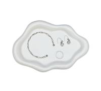 YoHyien Cloud Jewellery Dish, Decorative Ceramic Trinket Dish, Vanity Tray for Cosmetic, Perfume, Trinket Tray for Ring, Necklace, Bracelet, Gifts for Girl, Women, Mother, Daughter (White)
