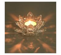 YoHyien Crystal Tea Light Holder, Lotus Flower Candle Holder, Crystal Votive Candle Holder, Glass Tealight Holder for Christmas Decoration, Wedding, and Home Party