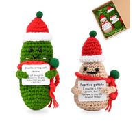 YoHyien Positive Potato & Positive Pickle Christmas Set, Emotional Support Pickle Set, Cute Emotional Support Potato with Gift Box Packaging, Novelty Gifts for Women, Girlfriend, Boyfriend