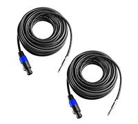 Yoico 2Pcs 25 Feet Professional Speakon to 1/4 Speaker Cable, Pair 25 ft 12 Gauge Speakon to 1/4 Male Inch Audio Amplifier Connection Heavy Duty Cord Wire with Twist Lock