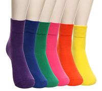 6Pairs Womens Cotton Color socks - Soft Casual Candy Color Crew Cut Socks for Womens Girls, C1-candy Color 6pairs(hits at/Below the Calf), Medium