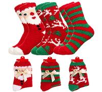 Yoicy Women Christmas Fuzzy Fluffy Socks - Cozy Warm Slipper Bed Socks For Xmas Gift, S1-womens 5-10(bowknot Wrapped 3pack), Medium