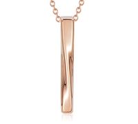 YOIEU Eternal Spiral Square Bar Cremation Necklace for Ashes - Hypoallergenic Stainless Steel Memorial Pendant, Keepsake Urn Jewelry for Loved Ones, Stainless Steel, No Gemstone