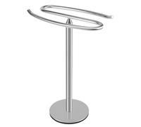 Yoiimiya Silver Stainless Steel Standing Towel Rack - Stainless Steel Bathroom Wash Basin Rack - Kitchen Towel Hook - Household Countertop Towel Bar - Size: Approximately 330 * 120mm