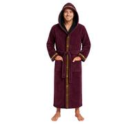 Yoimira Men Big and Tall Dressing Gown with Hood Long Fleece Bathrobe Warm Thick Men's Robe Soft Fluffy Hooded Dressing Gown, Housecoat Winter Loungewear with Pockets for Men
