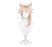 Yoimiya Cosplay Wig Game Genshin Impact Yoimiya Blond Orange Ponytail Fake Hair Halloween Party Role Play Wigs