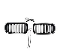 YOINT Car Front Kindey Bumper Grille,for 2014-2018 BMW F15 Dual Line X5 Replacement LED Strip Light Front Bumper Air Vent Outlet Grille Replacement Bumper Radiator Car Fittings