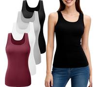 YOIOWVY 4-Pack Tank Tops for Women Vest Top Basic Undershirt UK Sleeveless Leisure Workout Multipack Tops