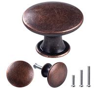 YOIPE 8 Pack Classic Red Bronze Aluminium and Bronze Cabinet Knobs, 30mm x 17mm x 21mm, Antique Brass Finish, Lightweight, Indoor Use, Kitchen, Bathroom