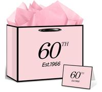 Yoirrat rose gold pink gift bag for women girls (Est. 1966 60th)