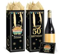 Yoirrat Vintage 60th Birthday Gift Bags (Wine 50th)