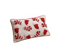 Yoisdtxc Christmas Pillow Covers 3D Sewing Candy Cane Christmas Hat Patterns Cushion Covers Lumbar Pillow Cases for Sofa, Couch, Bed (Red, 30cm*50cm)